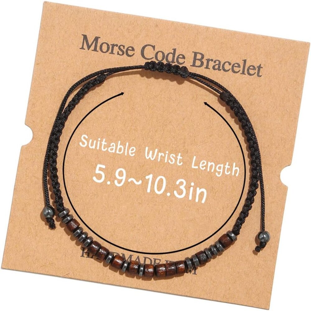 Adjustable Morse Code Friendship Bracelet For Men… - image 5